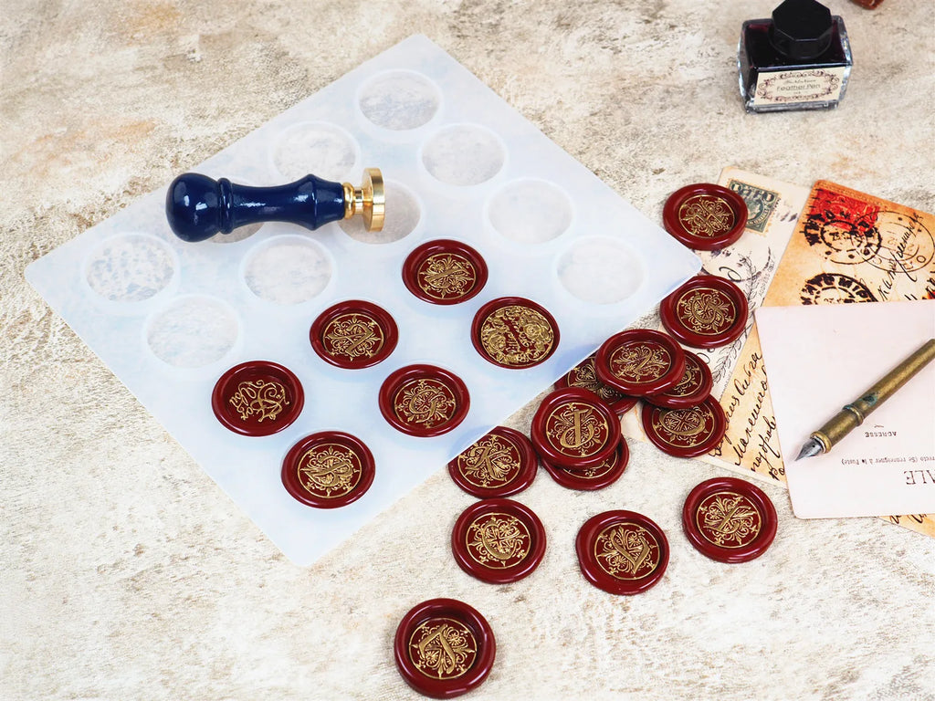 DIY Round Fire Paint Vintage Envelope Seal Silicone Mold for Resin Jewelry