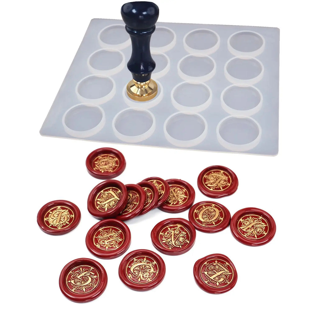 DIY Round Fire Paint Vintage Envelope Seal Silicone Mold for Resin Jewelry