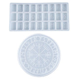DIY Rune Symbol Crystal Epoxy Resin Mold Circle Divination Board Silicone Mould