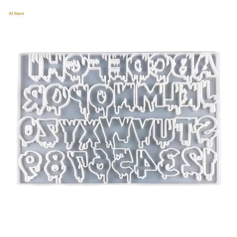 DIY English Letters Numbers Keychain Mold Resin Epoxy Jewelry