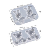 3D Rabbit Bows Bear Crystal Epoxy Resin Keychain Pendant Mold