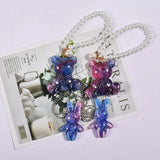 3D Rabbit Bows Bear Crystal Epoxy Resin Keychain Pendant Mold
