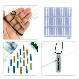 DIY Glossy Morse Code Keychain Mold Pendant Resin Epoxy Jewelry