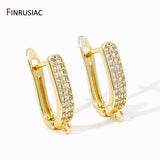 18K Plated Brass Zircon Butterfly Earring Hooks for Wedding Earrings