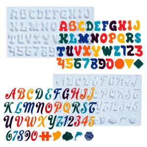 DIY Alphanumeric Silicone Epoxy Resin Mold English Letters Crafts