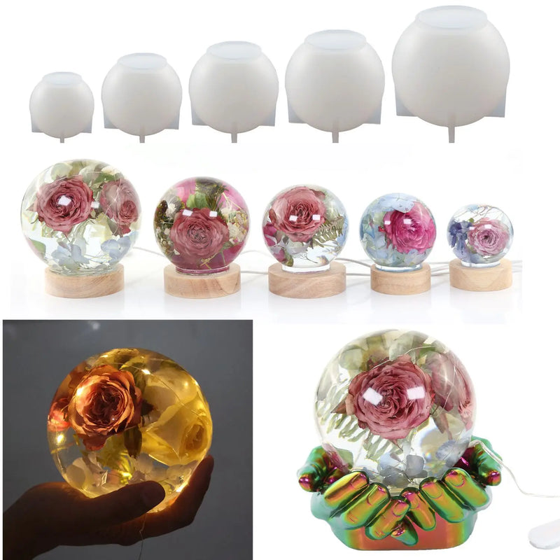 Silicone Epoxy Resin Mold Ball Dried Flower Jewelry Moulds