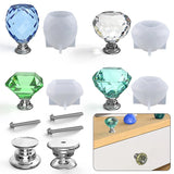 DIY Silicone Epoxy Resin Mold Face Polygon Drawer Handle Accessories