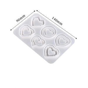 DIY Silicone Epoxy Resin Mold Heart Pixel Quicksand Mould Pendant Key Chain