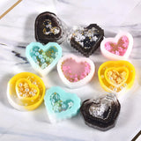 DIY Silicone Epoxy Resin Mold Heart Pixel Quicksand Mould Pendant Key Chain