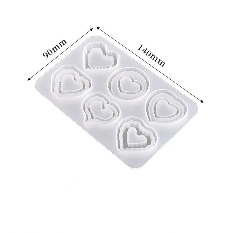 DIY Silicone Epoxy Resin Mold Heart Pixel Quicksand Mould Pendant Key Chain