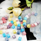 DIY Silicone Epoxy Resin Mould Digital Square Beaded Letter Bracelet