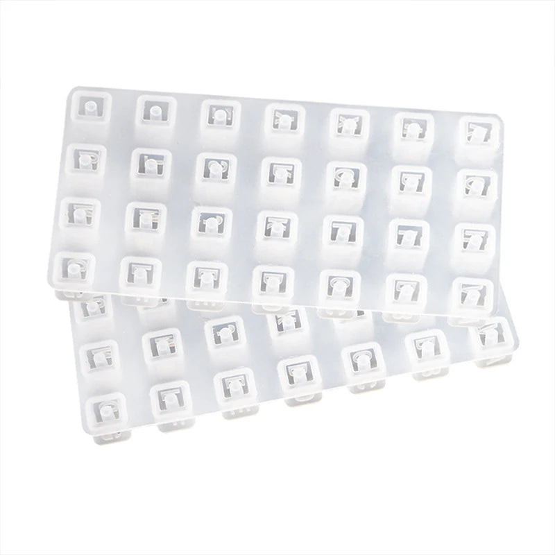 DIY Silicone Epoxy Resin Mould Digital Square Beaded Letter Bracelet