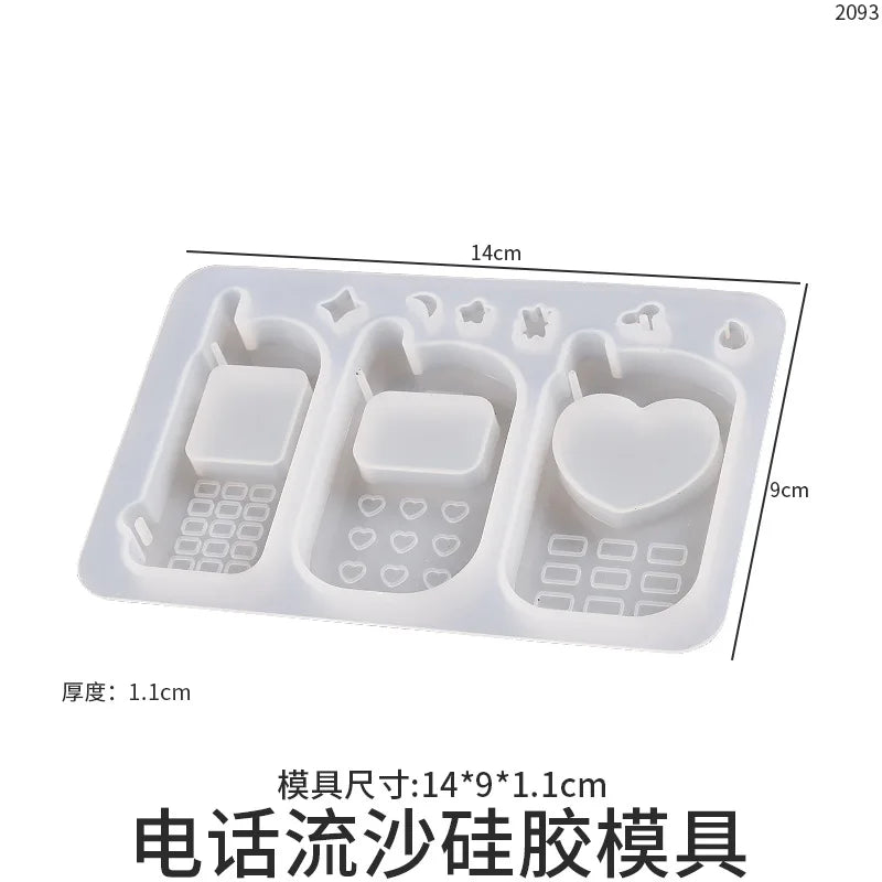 Silicone Epoxy Resin Quicksand Phone Keychain Molds