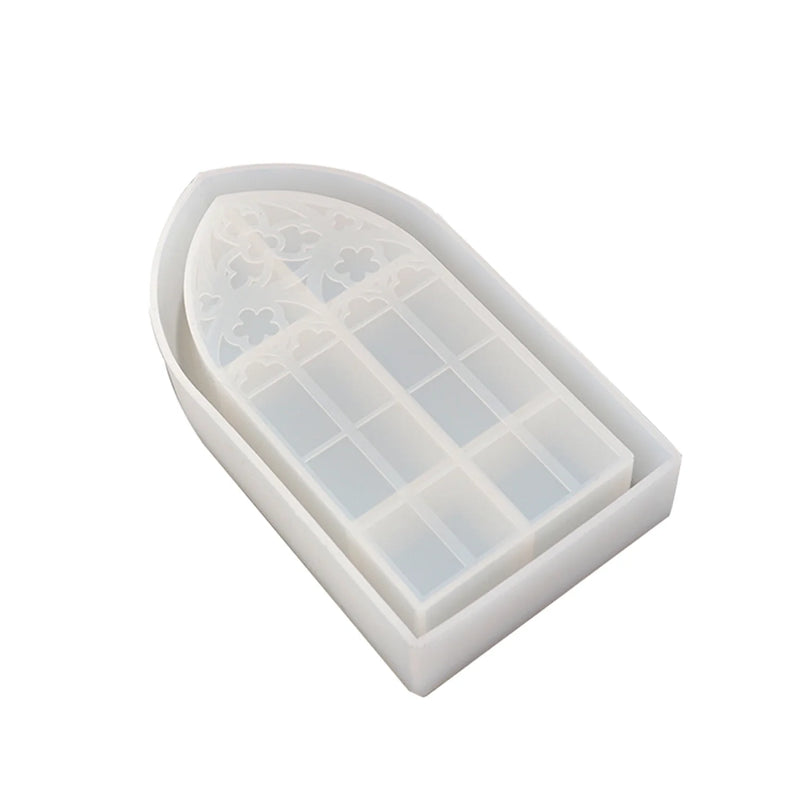DIY Silicone Epoxy Resin Willow Window Church Storage Box Mold