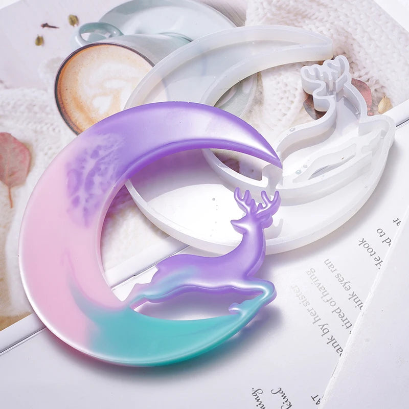 Silicone Fairy Tale Moon Animal Molds for UV Resin Jewelry Crafting