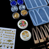 DIY Silicone Hairpin Barrette Resin Mold Kit Foil Hair Clip Sticker