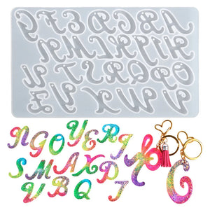 Silicone Letter Molds With Hole for DIY Keychain Earring Pendant Resin Mold