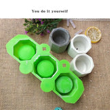 Geometric Polygonal Concrete Flower Pot Vase Silicone Mold