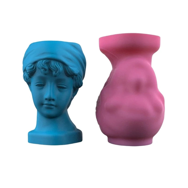 Silicone Pretty Girl Flower Pot Storage Box Mold for Succulent Plant Decor