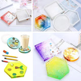 20Pcs Silicone Resin Molds - Sphere Cube Pyramid Coaster Tube Pendant