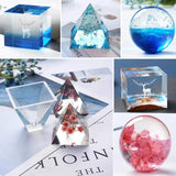 20Pcs DIY Silicone Resin Molds Sphere Cube Pyramid Coaster Tube Pendant Epoxy