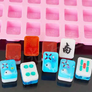 DIY Mahjong Mold Crystal Drop Gel High Mirror Idea Mold Dried Flower Resin Decor