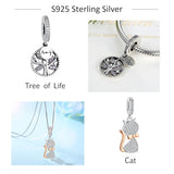 925 Sterling Silver Love Dangle Charm Crystal Heart Bead