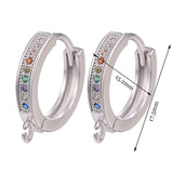 Zirconia Rhinestone Earrings Hooks for DIY Jewelry, Silver/Gold
