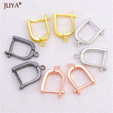 Zirconia Rhinestone Earrings Hooks for DIY Jewelry, Silver/Gold