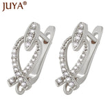 Zirconia Rhinestone Earrings Hooks for DIY Jewelry, Silver/Gold