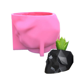 Skull Flower Pot Silicone Mold for DIY Cement Plant Vase