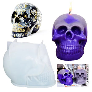 Skull Head Candle Silicone Mold Crystal Epoxy Resin Mould