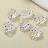 DIY South Korea INS Spring Transparent Stereo Flower Real Flowers Resin Earrings