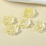 DIY South Korea INS Spring Transparent Stereo Flower Real Flowers Resin Earrings