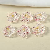 DIY South Korea INS Spring Transparent Stereo Flower Real Flowers Resin Earrings