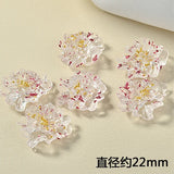 DIY South Korea INS Spring Transparent Stereo Flower Real Flowers Resin Earrings