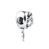 925 Silver Sparkling Paw Print & Heart Charm Bracelet Femme