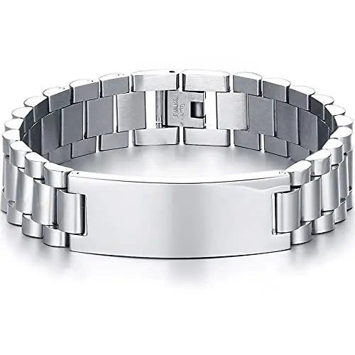 Personalized Engraved DAD Stainless Steel Bracelet Watch Band Link