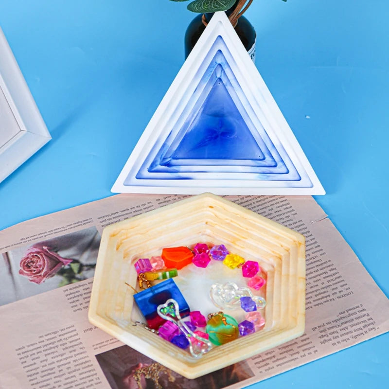 DIY Step Tray Epoxy Resin Mold Storage Box Jewelry Holder Casting Silicone Mould