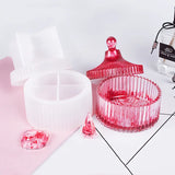 DIY Storage Box Epoxy Resin Mold Round Stripe Jewelry Box Silicone Mold