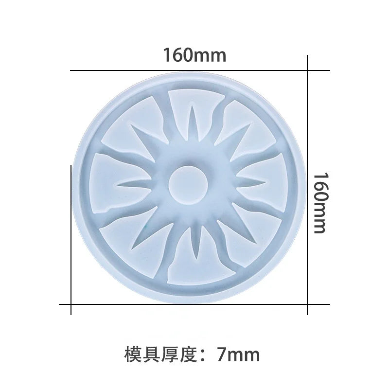 Sun Coaster Tray Epoxy Resin Molds Cup Tray Silicone Mould