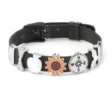 Sunflower Charm Slide Beads for Stainless Steel Mesh Bracelets
