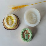 3D Plaster Christmas Wreath Elk Soap Silicone Mold