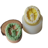 3D Plaster Christmas Wreath Elk Soap Silicone Mold