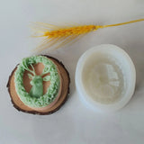 3D Plaster Christmas Wreath Elk Soap Silicone Mold