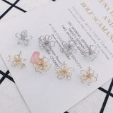 DIY 18k Retention Hollow Flower Earrings Accessories - 10pcs