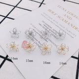 DIY 18k Retention Hollow Flower Earrings Accessories - 10pcs