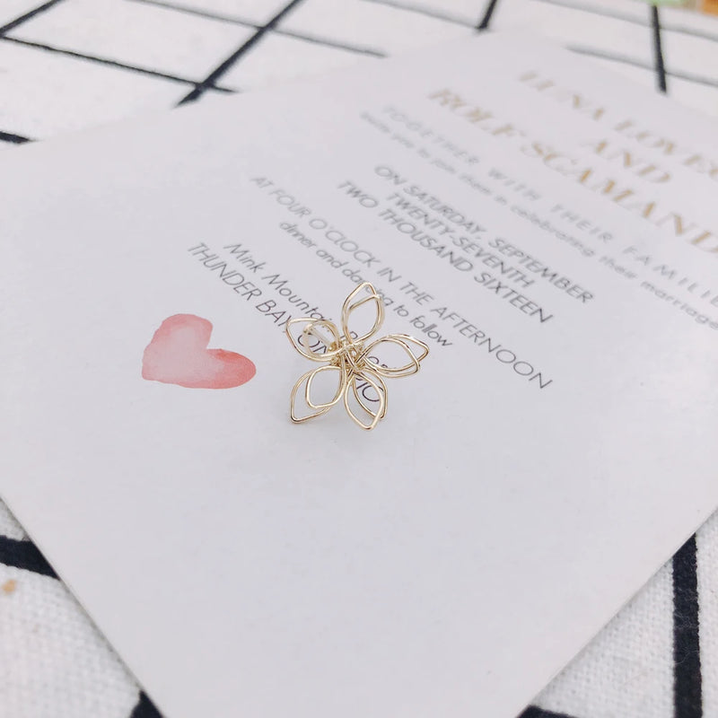 DIY 18k Retention Hollow Flower Earrings Accessories - 10pcs