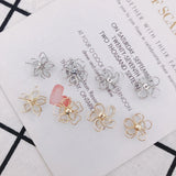 DIY 18k Retention Hollow Flower Earrings Accessories - 10pcs