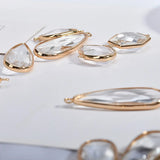 Transparent Water Drops Crystal Earrings Necklace Pendant Material Pack of 4